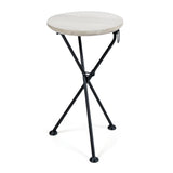 Outdoor Portable Foldable Light Grey Finished Acacia Wood Side Table - NH426303