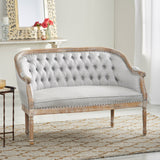 French Style Weathered Wood Tufted Loveseat - NH145303