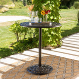 Outdoor Patina Copper Finish Cast Aluminum Bar Table - NH638003