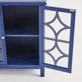 Fir Wood Double Door Cabinet With Mirrored Doors - NH662303