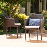 Outdoor Wicker Dining Chairs with Water Resistant Cushion (Set of 2) - NH625103