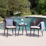 Outdoor 3 Piece Wicker Chat Set with Water Resistant Cushions - NH425103