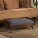 Mid-Century Wood Frame Cushioned Dog Bed - NH542203