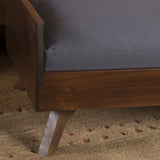 Mid-Century Wood Frame Cushioned Dog Bed - NH542203