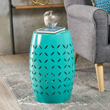 Boho Iron Drum Accent Table - NH677103