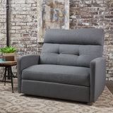 Plush Cushion Tufted Back Fabric Loveseat Recliner - NH203103