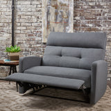 Plush Cushion Tufted Back Fabric Loveseat Recliner - NH203103