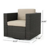 Outdoor Wicker Swivel Club Chair with Water Resistant Cushions - NH209103