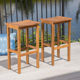 Outdoor 30 Inch Acacia Wood Barstools - NH241403