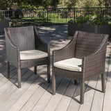 Outdoor Wicker Dining Chairs with Water Resistant Cushions (Set of 2) - NH523203