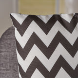 Indoor Zig Zag Striped Water Resistant Square Throw Pillows (Set of 2) - NH048203