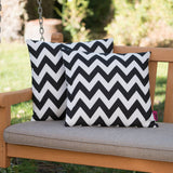 Outdoor Chevron Design Water Resistant Square Throw Pillow - NH000303