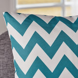 Indoor Zig Zag Striped Water Resistant Square Throw Pillows (Set of 2) - NH048203