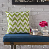 Indoor Zig Zag Striped Water Resistant Square Throw Pillow - NH738203