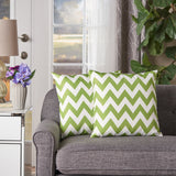 Indoor Zig Zag Striped Water Resistant Square Throw Pillows (Set of 2) - NH048203