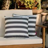 Outdoor Stripe Water Resistant Square Throw Pillow - NH949203