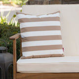 Outdoor Stripe Water Resistant Square Throw Pillow - NH949203