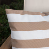 Outdoor Stripe Water Resistant Square Throw Pillow - NH949203