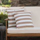 Outdoor Stripe Water Resistant Square Throw Pillow - NH949203