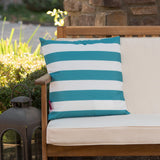 Outdoor Stripe Water Resistant Square Throw Pillow - NH949203