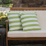 Outdoor Stripe Water Resistant Square Throw Pillow - NH949203