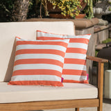 Outdoor Stripe Water Resistant Square Throw Pillow - NH949203