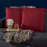 Traditional Square Fabric Throw Pillow with Tassel Accents - NH767203