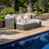 Outdoor Aluminum Framed Wicker Sofa with Water Resistant Canopy - NH091203