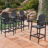 Outdoor Finished Acacia Wood Adirondack Barstools - NH054303