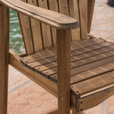 Outdoor Finished Acacia Wood Adirondack Barstools - NH054303