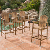 Outdoor Finished Acacia Wood Adirondack Barstools - NH054303