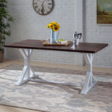 Rustic Farmhouse Acacia Wood Dining Table - NH909603