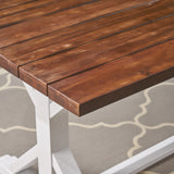 Outdoor Rustic Farmhouse Acacia Wood Dining Table - NH809603