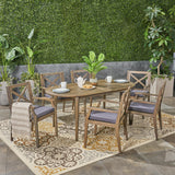 Outdoor 7 Piece Acacia Wood Dining Set - NH937503