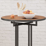 Industrial Faux Wood Bar Table, Dark Brown - NH184403