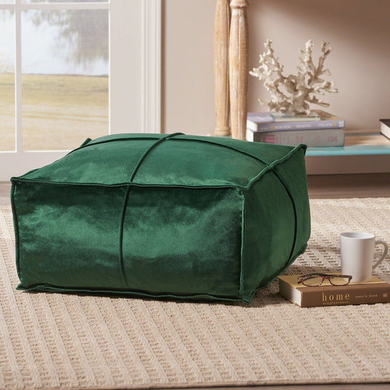 Velvet Square Bean Bag Ottoman - NH522403