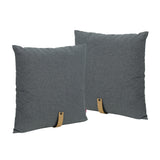 Mid Century 25" Square Fabric Pillow with Faux Leather Strap (Set of 2) - NH093503