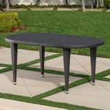 Outdoor 69 Inch Wicker Oval Dining Table - NH336203