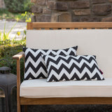 Outdoor Chevron Design Water Resistant Rectangular Throw Pillow - NH500303