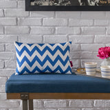 Indoor Zig Zag Striped Water Resistant Rectangular Throw Pillow - NH548203