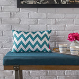 Indoor Zig Zag Striped Water Resistant Rectangular Throw Pillow - NH548203