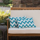 Outdoor Chevron Design Water Resistant Rectangular Throw Pillow - NH500303