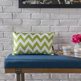 Indoor Zig Zag Striped Water Resistant Rectangular Throw Pillow - NH548203