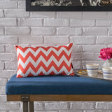 Indoor Zig Zag Striped Water Resistant Rectangular Throw Pillow - NH548203