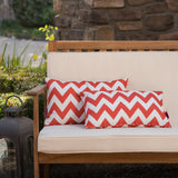 Outdoor Chevron Design Water Resistant Rectangular Throw Pillow - NH500303