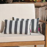 Outdoor Stripe Water Resistant Rectangular Throw Pillow - NH959203