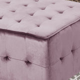 Modern Glam Tufted Waffle Stitch Velvet Square Ottoman Coffee Table - NH574403