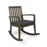 Outdoor Acacia Wood Rocking Chair with Water-Resistant Cushions - NH135603