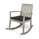 Outdoor Acacia Wood Rocking Chair with Water-Resistant Cushions - NH135603