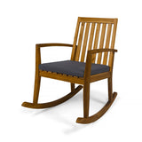 Outdoor Acacia Wood Rocking Chair with Water-Resistant Cushions - NH135603